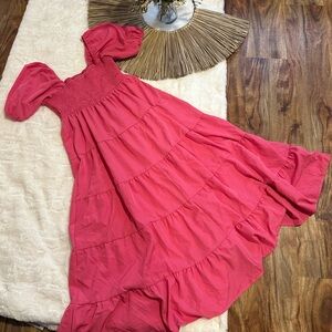Pink Tiered Maxi Dress
